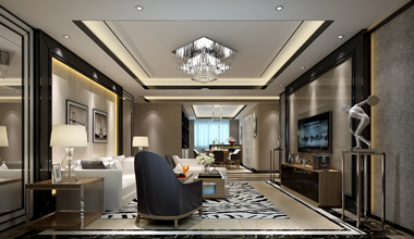 昆山华润国际177平大平层四室两厅现代简约装修效果图