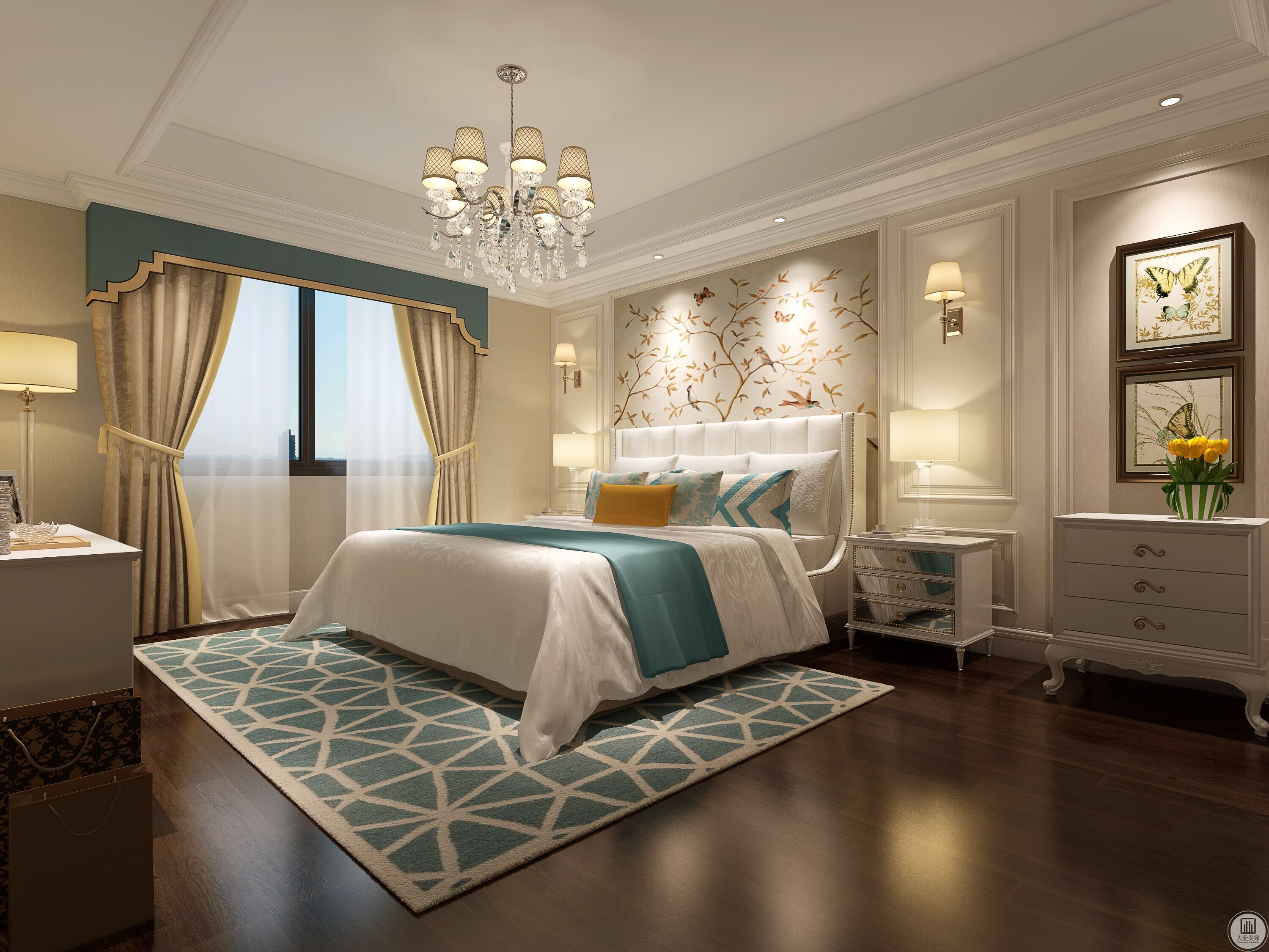 卧室布局较为温馨,主要注重功能性和实用性,同时在软装和用色上面也非常